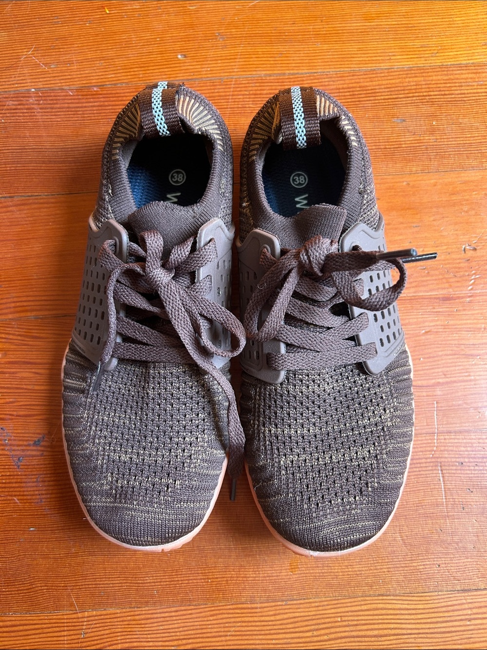 WHITIN Brown Knit Lace-Up Men's Sneakers